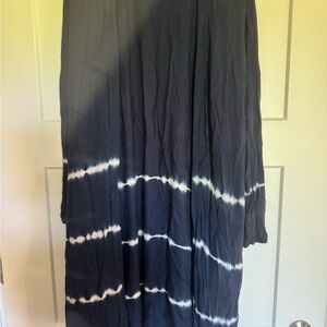 Maurices Black and White Maxi Pleated Cardigan